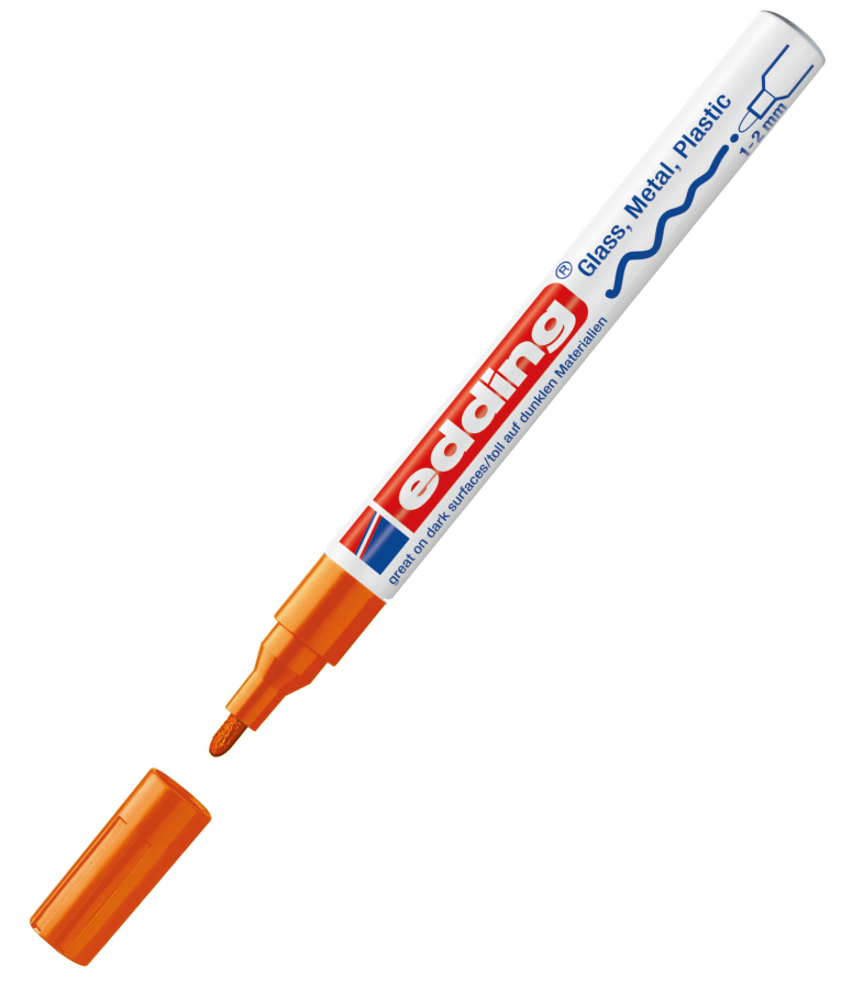 EDDING - Μαρκαδόρος Ανεξίτηλος Edding Creative 751 fine paint marker Permament Metal,Glass,Plastic Πορτοκαλί - Orange 1-2 mm  4-751-9-006