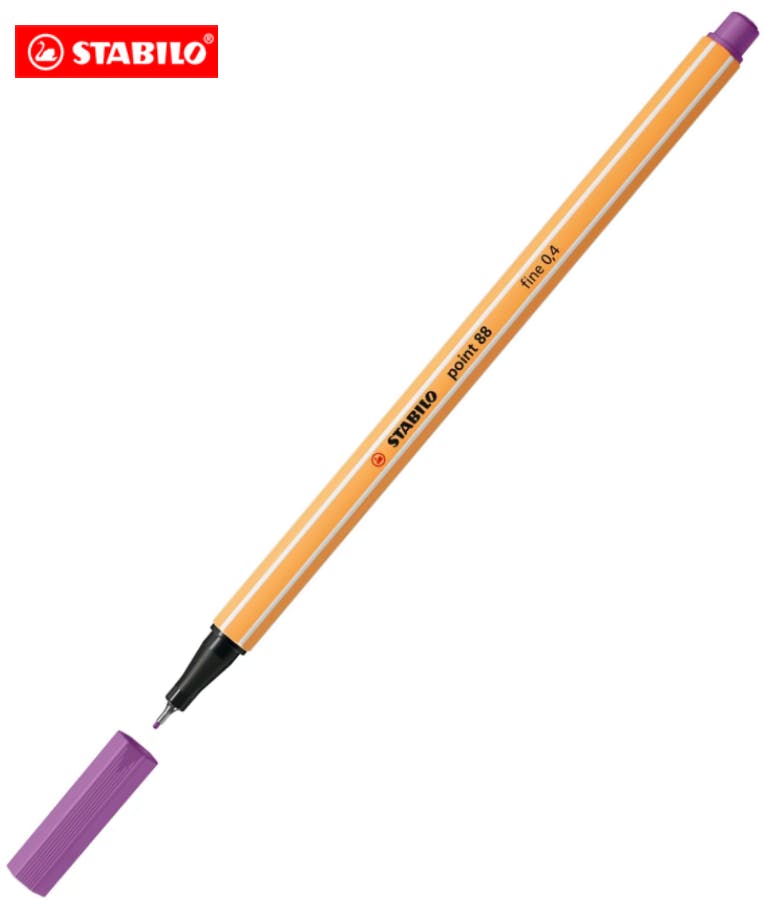 STABILO - Stabilo Point 88 Μαρκαδόρος Σχεδίου Fine Tip Λεπτής Γραφής 0.4mm Μωβ Plum Purple 88/60