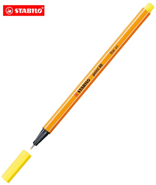 STABILO - Stabilo Point 88 Μαρκαδόρος Σχεδίου Fine Tip Λεπτής Γραφής 0.4mm Κίτρινο Lemon Yellow 88/24