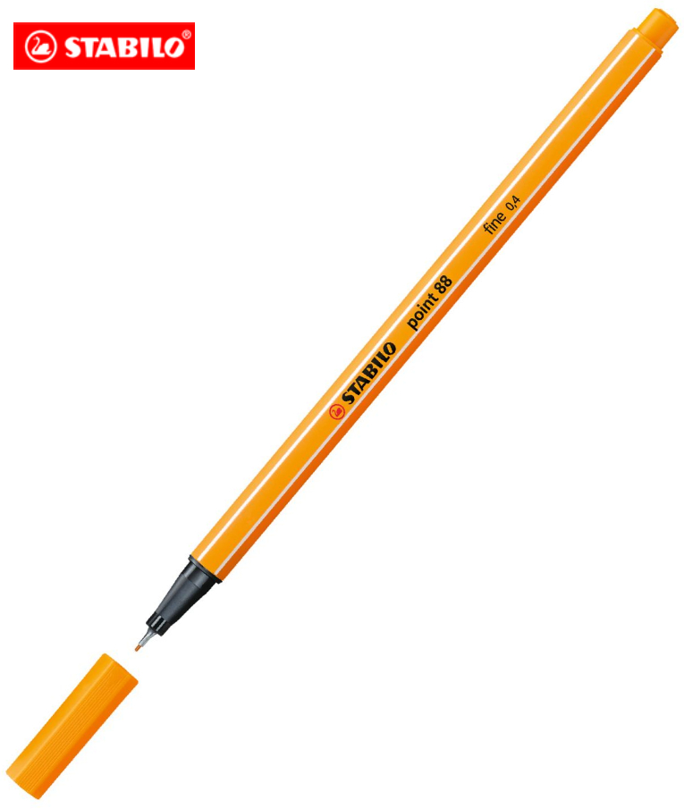 STABILO - Stabilo Point 88 Μαρκαδόρος Σχεδίου Fine Tip Λεπτής Γραφής 0.4mm Πορτοκαλί Orange 88/54