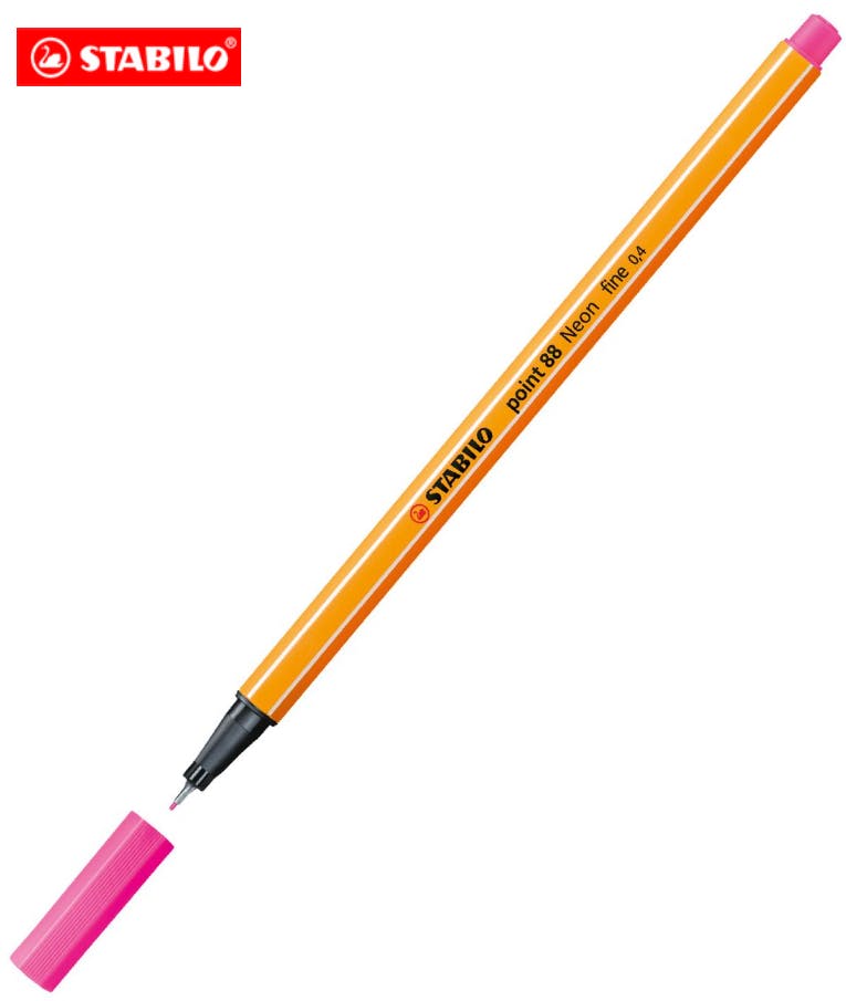 Stabilo Point 88 Μαρκαδόρος Σχεδίου Fine Tip Λεπτής Γραφής 0.4mm Neon Ροζ Neon Pink 88/056