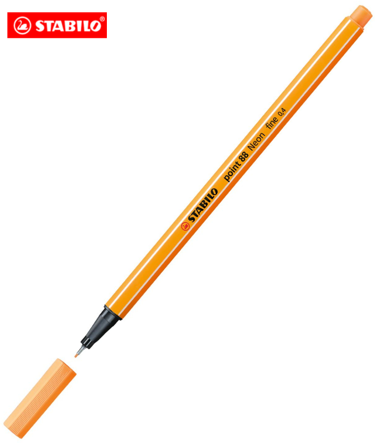 STABILO - Stabilo Point 88 Μαρκαδόρος Σχεδίου Fine Tip Λεπτής Γραφής 0.4mm Neon Πορτοκαλί Neon Orange 88/054