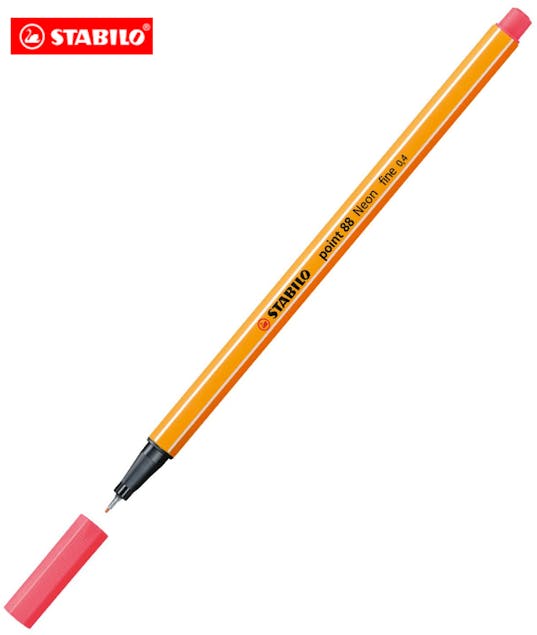 STABILO - Stabilo Point 88 Μαρκαδόρος Σχεδίου Fine Tip Λεπτής Γραφής 0.4mm Neon Κοραλί Neon Red 88/040