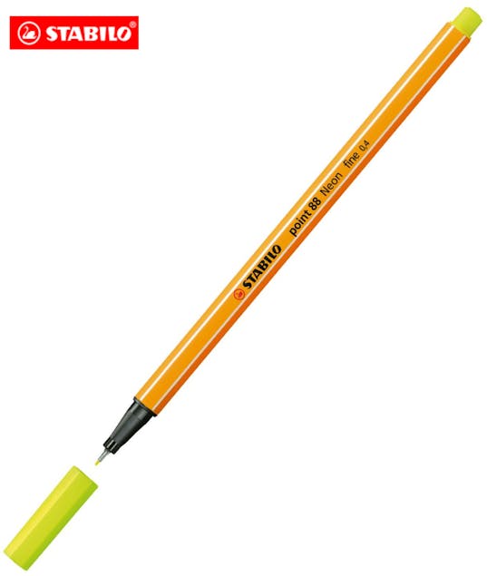 STABILO - Stabilo Point 88 Μαρκαδόρος Σχεδίου Fine Tip Λεπτής Γραφής 0.4mm Neon Κίτρινο Neon Yellow 88/024