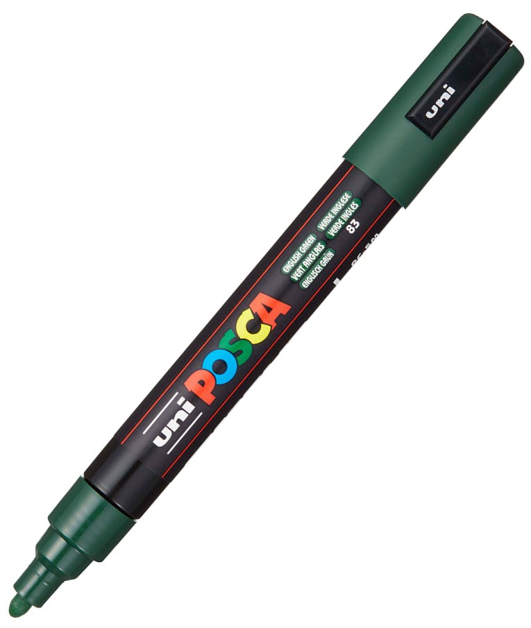 Ανεξίτηλος Μαρκαδόρος  Bullet English Green 83 Uni-ball Posca 1.8-2.5 PC-5M για κάθε επιφάνεια