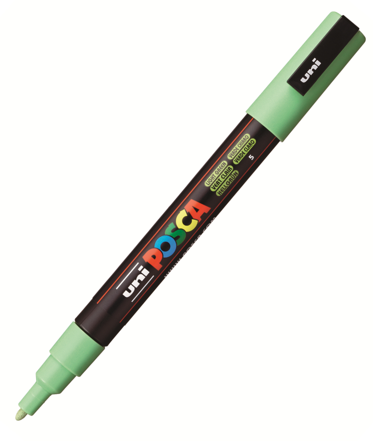 POSCA - Ανεξίτηλος Μαρκαδόρος  Light Green 5 Uni-ball Posca 0.9-1.3mm PC-3M για κάθε επιφάνεια