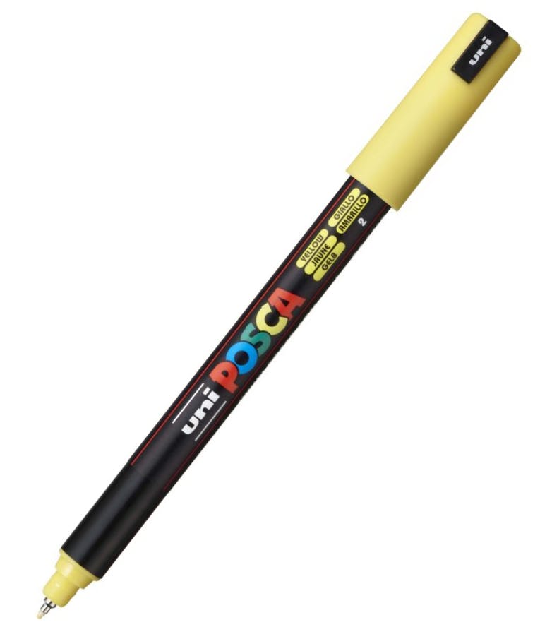 Ανεξίτηλος Μαρκαδόρος  Bullet Yellow 2 Uni-ball Posca 0.7 mm PC-1MR για κάθε επιφάνεια