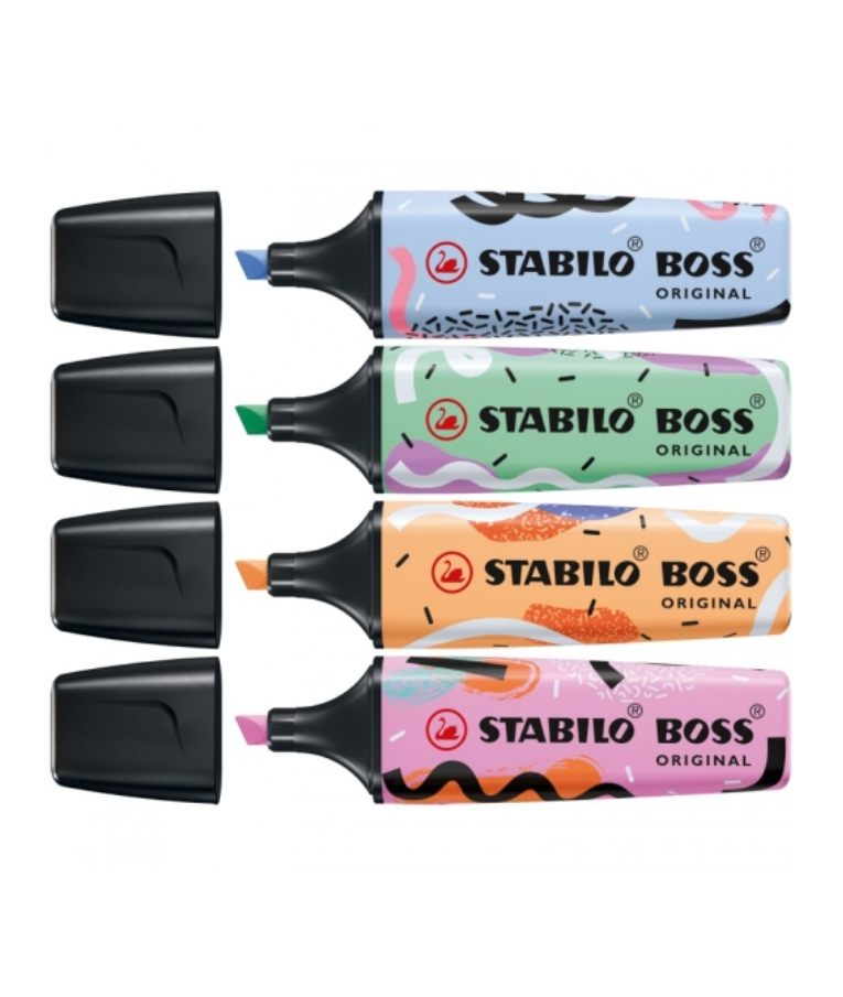 STABILO - Stabilo Boss Μαρκαδόροι Υπογράμμισης  Schnee Set Σετ 4 χρωμάτων Blister 70/4-1-101-5