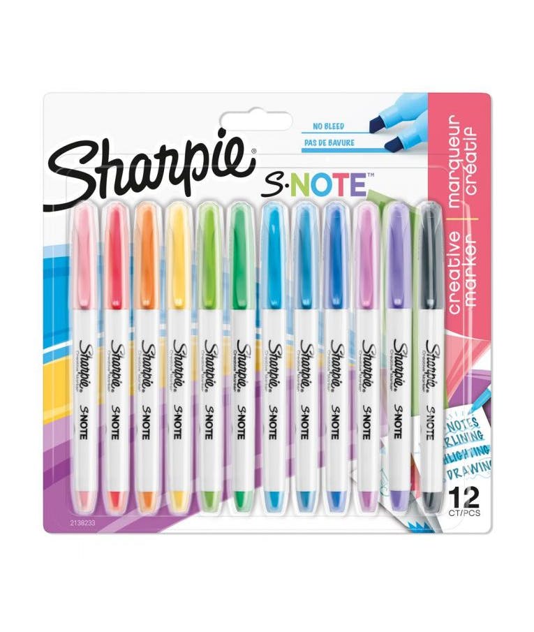 Sharpie S-Notes Markers Blister Μαρκαδόροι Υπογράμμισης και Ζωγραφικής σε 12 Χρώματα 2138233
