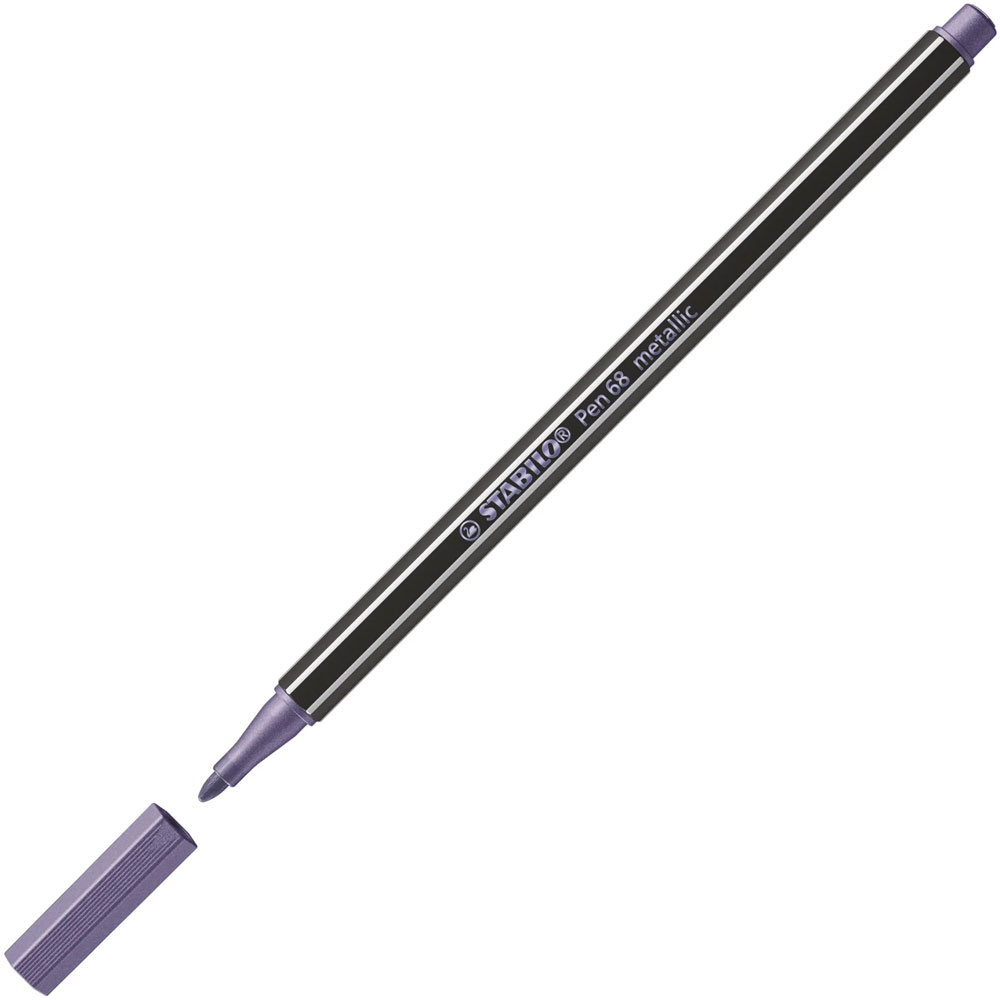 STABILO - Stabilo Pen 68 Μαρκαδόρος Σχεδίου 1.4 mm Μεταλλικό Μωβ - Stabilo 68 Metallic Purple 855 68/855