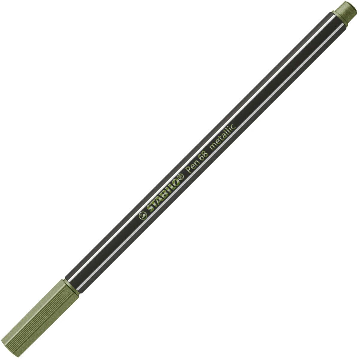 STABILO - Stabilo Pen 68 Μαρκαδόρος Σχεδίου 1.4 mm Μεταλλικό Πράσινο - Stabilo 68 Metallic Green 843 68/843