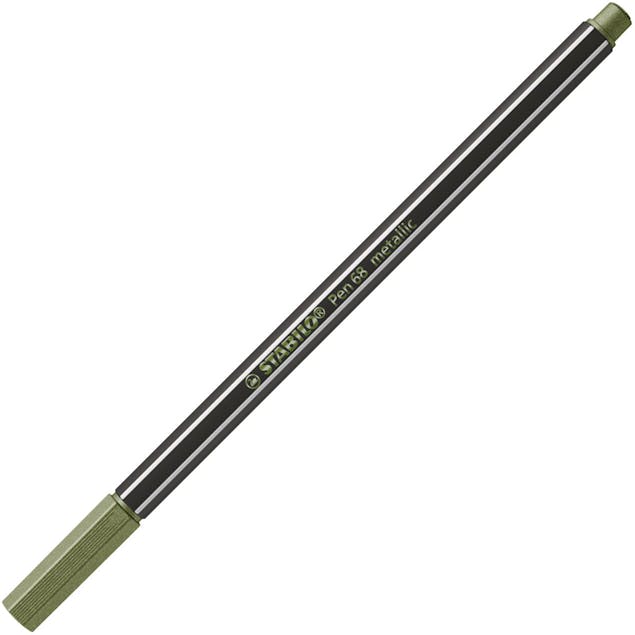 STABILO - Stabilo Pen 68 Μαρκαδόρος Σχεδίου 1.4 mm Μεταλλικό Πράσινο - Stabilo 68 Metallic Green 843 68/843