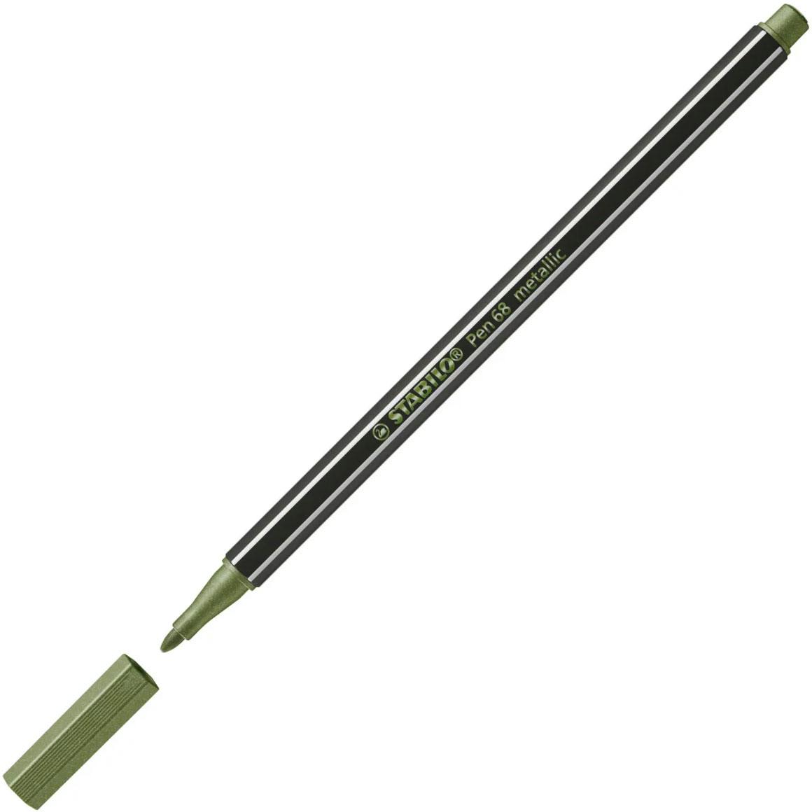 Stabilo Pen 68 Μαρκαδόρος Σχεδίου 1.4 mm Μεταλλικό Πράσινο - Stabilo 68 Metallic Green 843 68/843