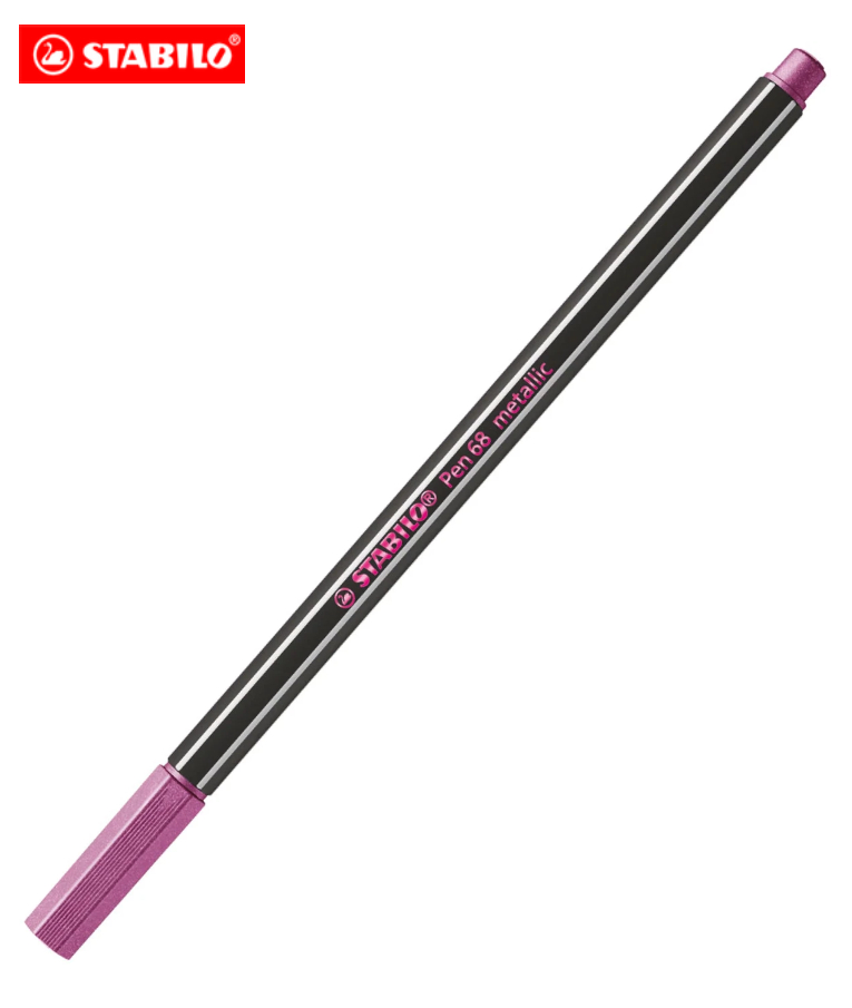 STABILO - Stabilo Pen 68 Μαρκαδόρος Σχεδίου 1.4 mm Μεταλλικό Ροζ - Stabilo 68 Metallic Pink 856 68/856