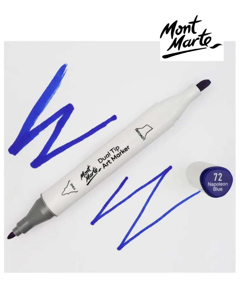 MONT MARTE - Mont Marte Art Marker Dual Tip B2 Napoleon Blue No72 - Μαρκαδόρος Ζωγραφικής No 72 Μπλε MGRD0026_01