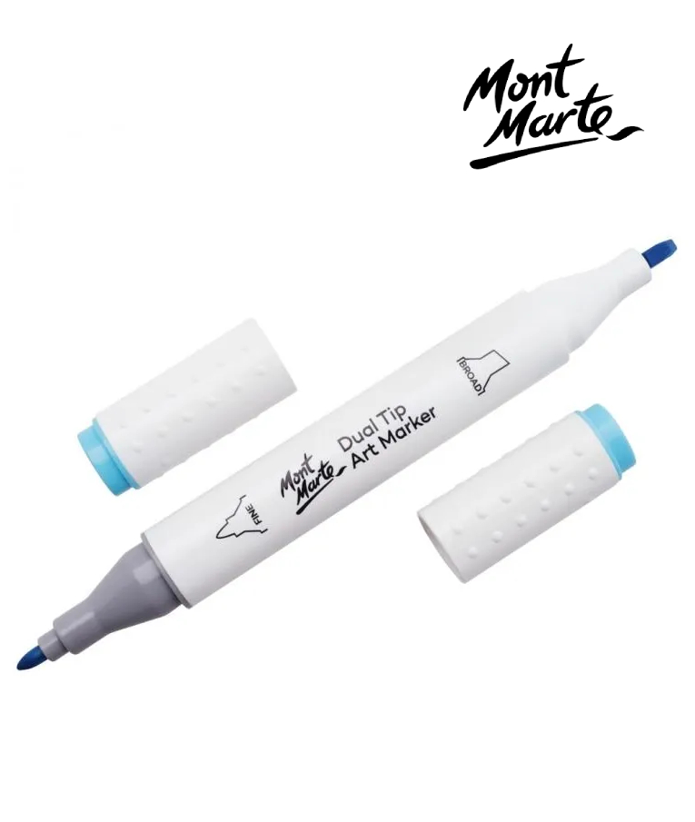 MONT MARTE - Mont Marte Art Marker Dual Tip B5 Cyan No66 - Μαρκαδόρος Ζωγραφικής No 66 Γαλάζιο MGRD0029_01