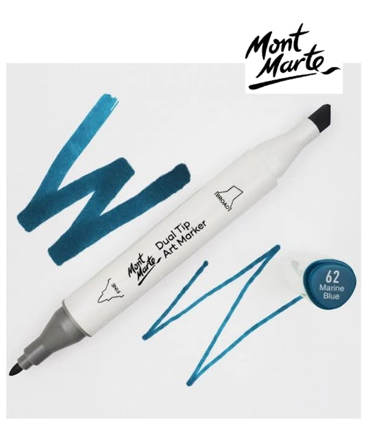 MONT MARTE - Mont Marte Art Marker Dual Tip B7 Marine Blue No62 - Μαρκαδόρος Ζωγραφικής No 62  MGRD0033_01