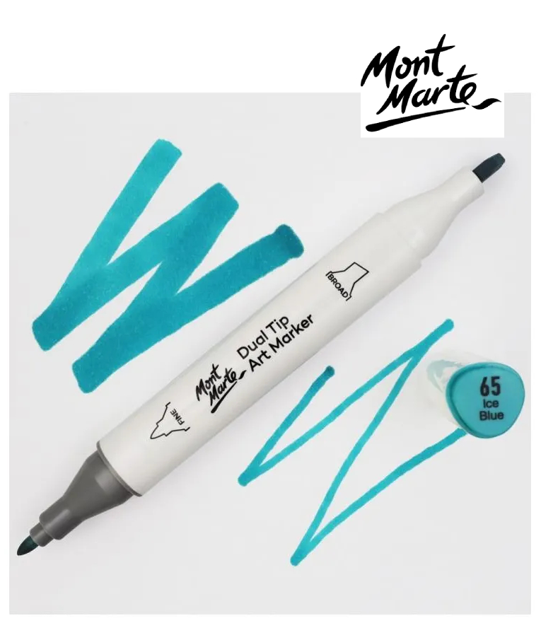 MONT MARTE - Mont Marte Art Marker Dual Tip B8 Turquoise No65 - Μαρκαδόρος Ζωγραφικής No 65 Τυρκουάζ  MGRD0032_01