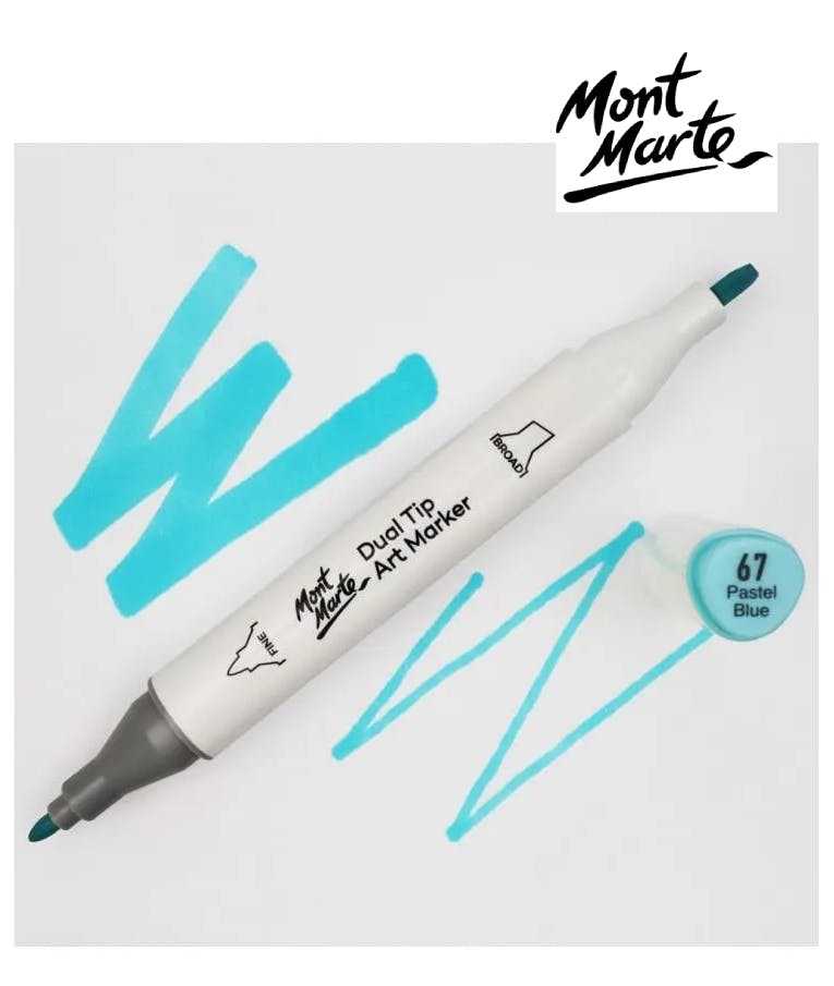 MONT MARTE - Mont Marte Art Marker Dual Tip B9 Pastel Blue No 67 - Μαρκαδόρος Ζωγραφικής No 67 Παστέλ Γαλάζιο MGRD0031_01