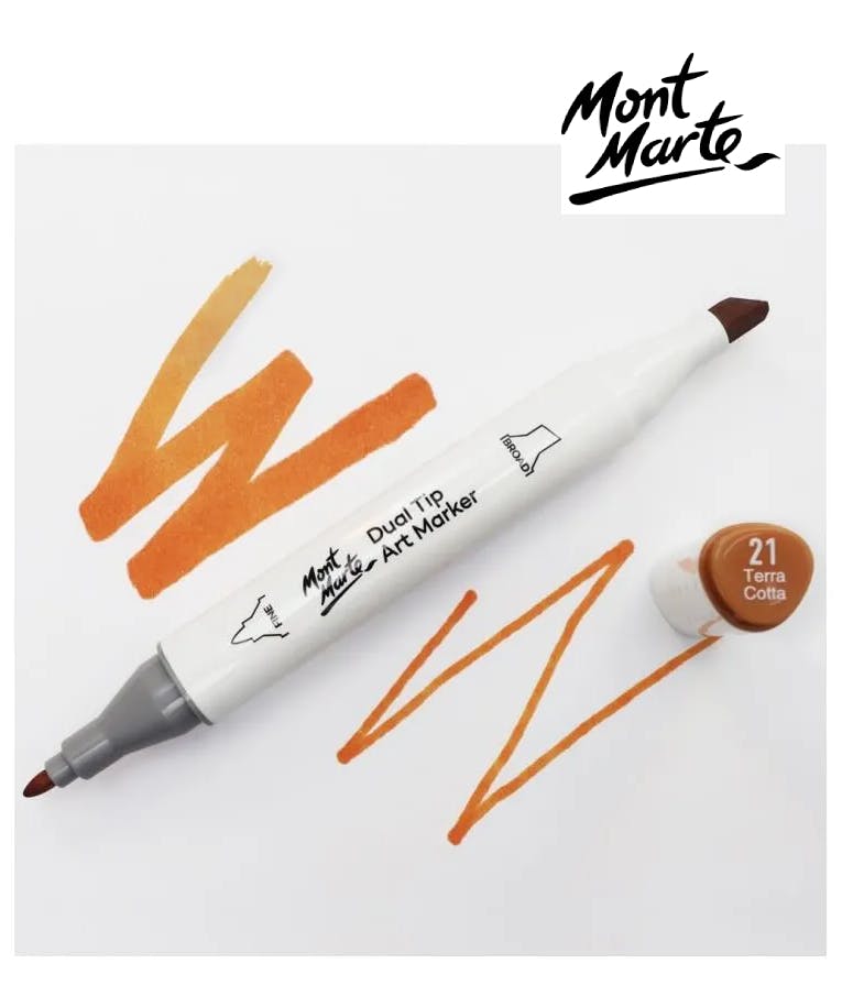 MONT MARTE - Mont Marte Art Marker Dual Tip E2 Terra Cotta No 21 - Μαρκαδόρος Ζωγραφικής No 21 Terra Cotta MGRD0047_01