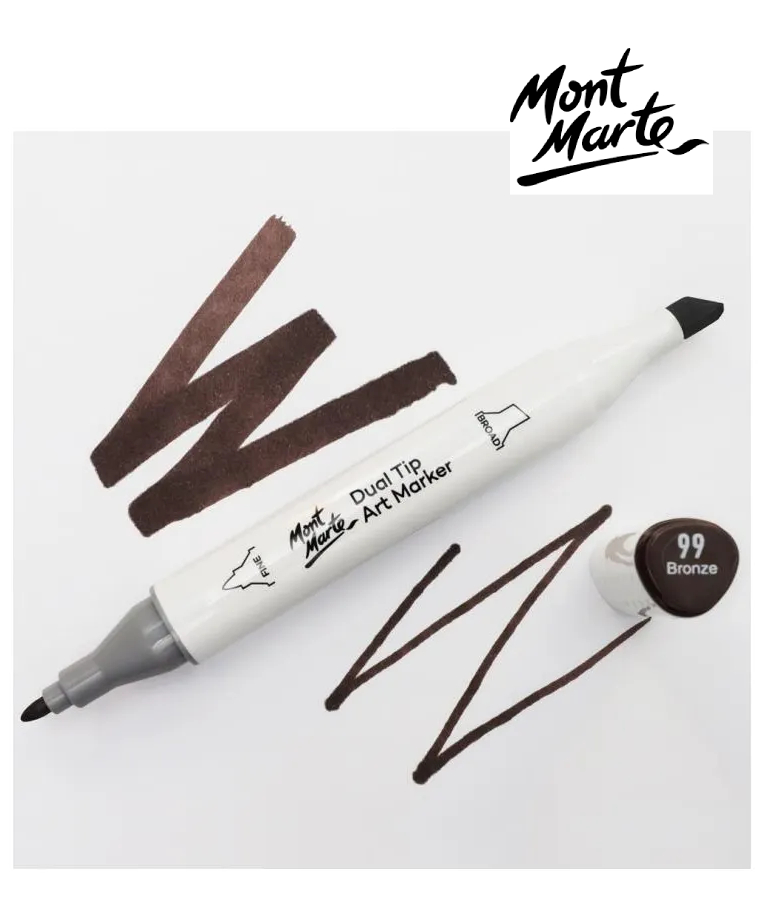 MONT MARTE - Mont Marte Art Marker Dual Tip E7 Bronze No 99 - Μαρκαδόρος Ζωγραφικής No 99 Μπρονζέ  MGRD0052_01