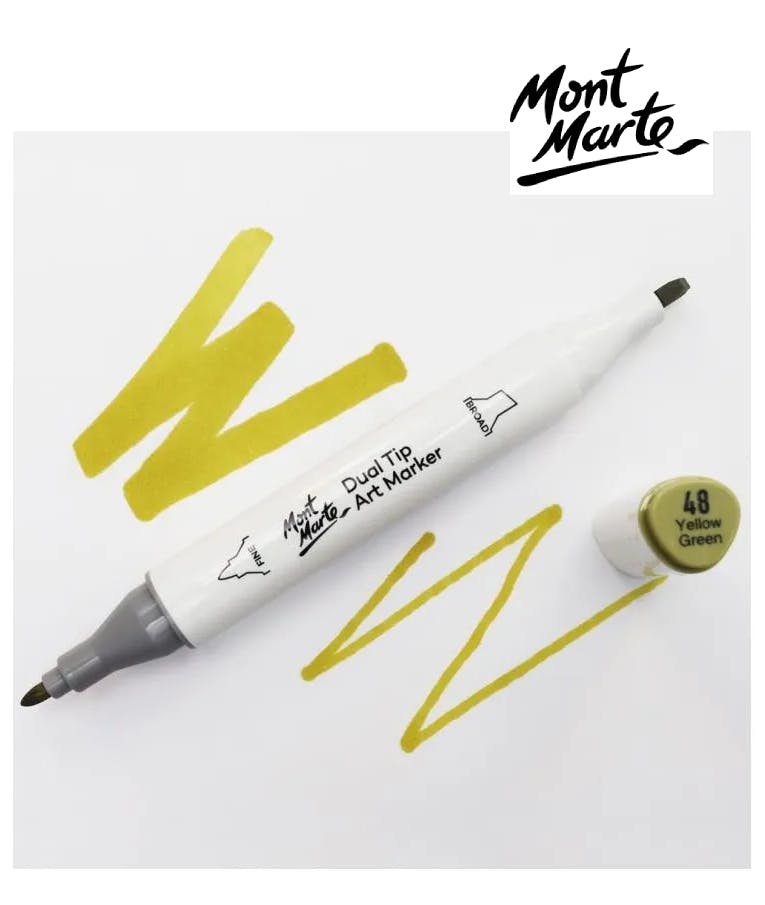 MONT MARTE - Mont Marte Art Marker Dual Tip G12 Yellow Green No 48- Μαρκαδόρος Ζωγραφικής No 48  MGRD0045_01