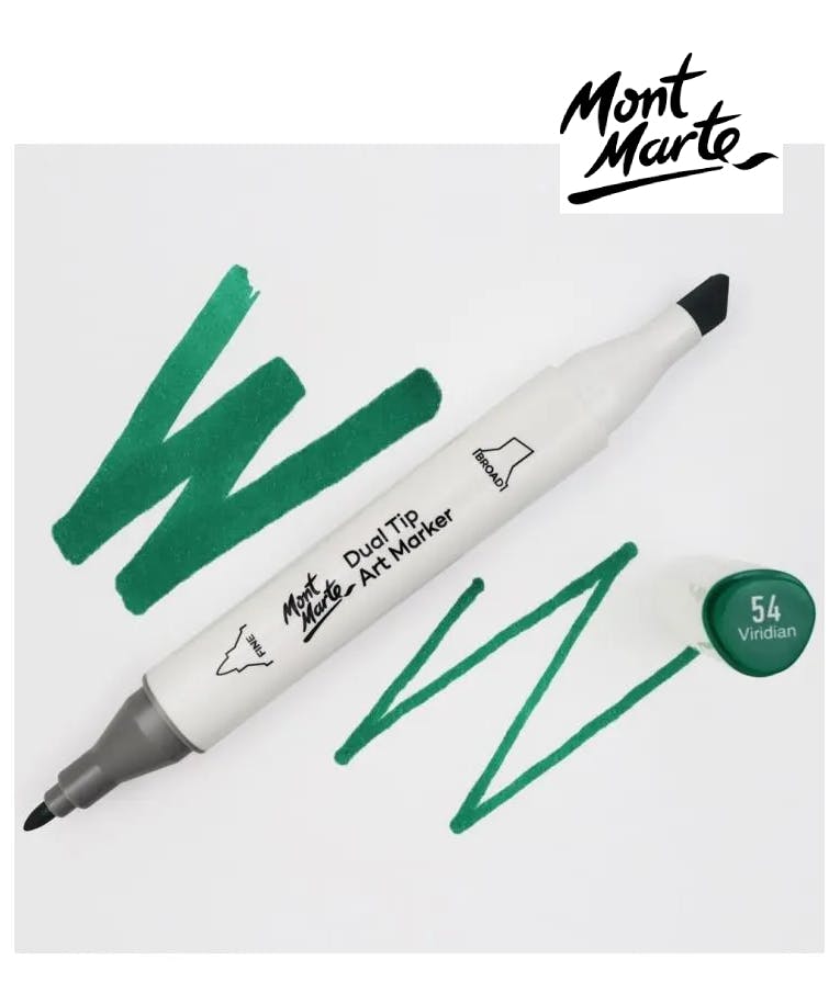MONT MARTE - Mont Marte Art Marker Dual Tip G3 Viridian No 54 - Μαρκαδόρος Ζωγραφικής No 54 Πράσινο  MGRD0036_01