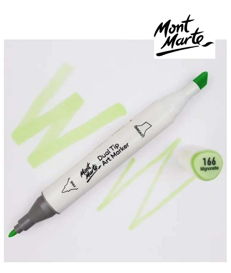 MONT MARTE - Mont Marte Art Marker Dual Tip G6 Mignonette No 166 (Mint Green) - Μαρκαδόρος Ζωγραφικής No 68 Πράσινο Μέντας  MGRD0039_01