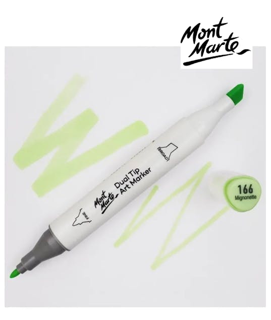 MONT MARTE - Mont Marte Art Marker Dual Tip G6 Mignonette No 166 (Mint Green) - Μαρκαδόρος Ζωγραφικής No 68 Πράσινο Μέντας  MGRD0039_01