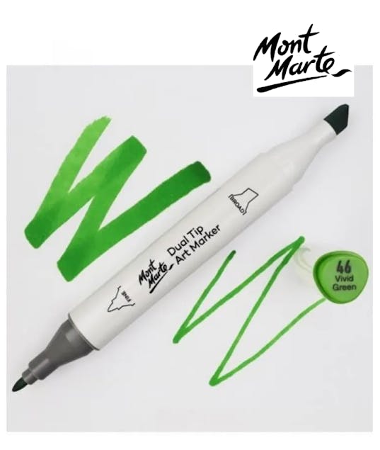 MONT MARTE - Mont Marte Art Marker Dual Tip G7 Vivid Green No 46 - Μαρκαδόρος Ζωγραφικής No 46 Πράσινο MGRD0040_01