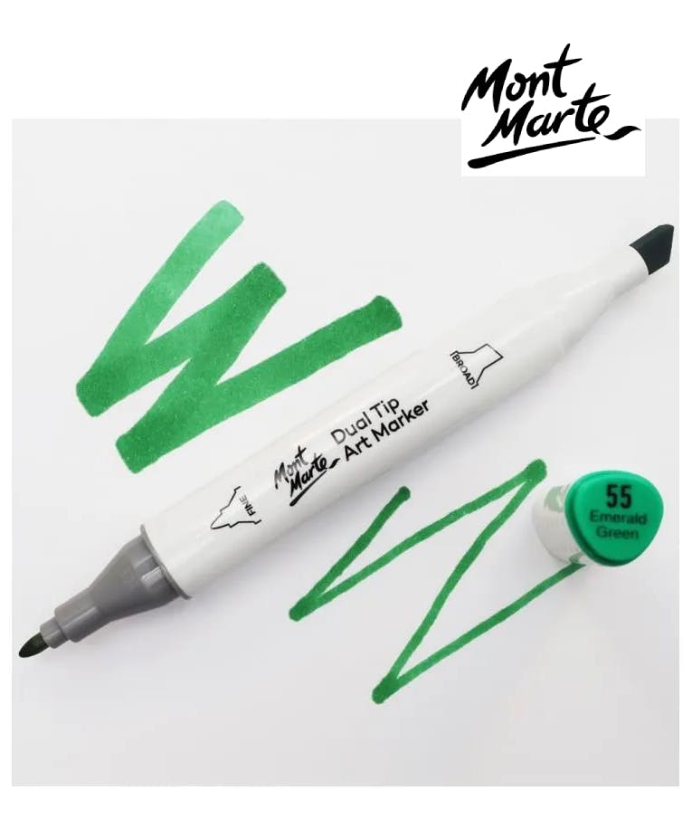 MONT MARTE - Mont Marte Art Marker Dual Tip G9 Emerald Green No 55 - Μαρκαδόρος Ζωγραφικής No 55 MGRD0042_01