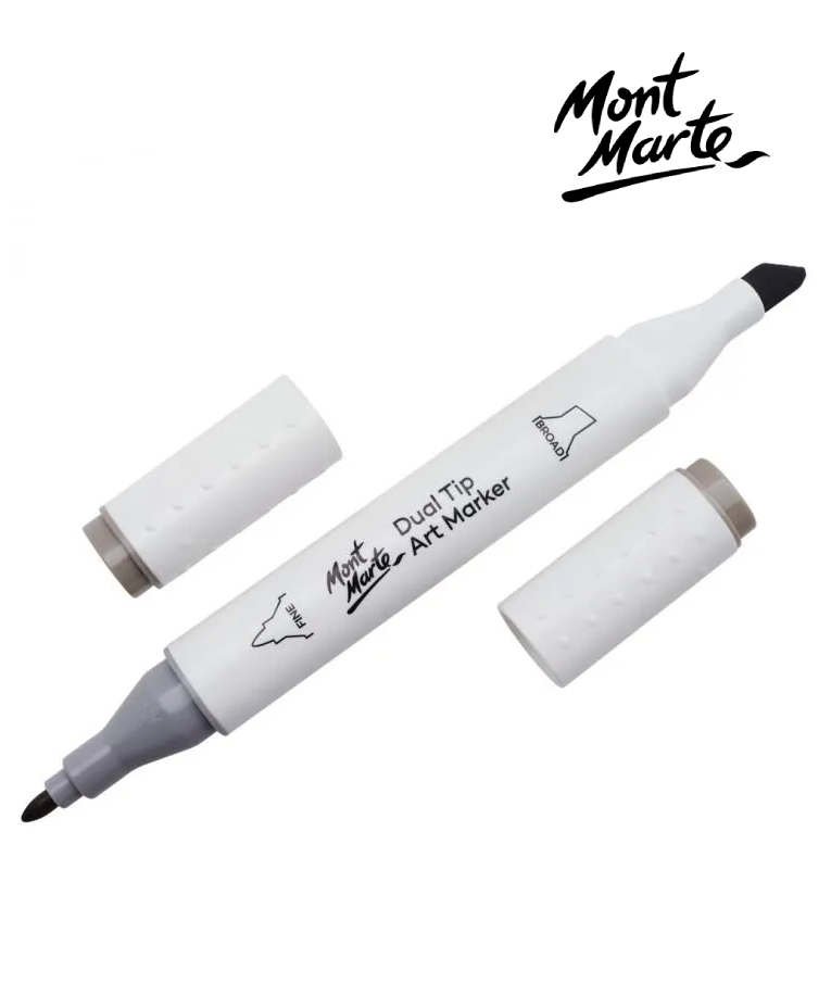 MONT MARTE - Mont Marte Art Marker Dual Tip GY2 Warm Grey No WG3 - Μαρκαδόρος Ζωγραφικής No WG3 Ανοιχτό Γκρι  MGRD0055_01