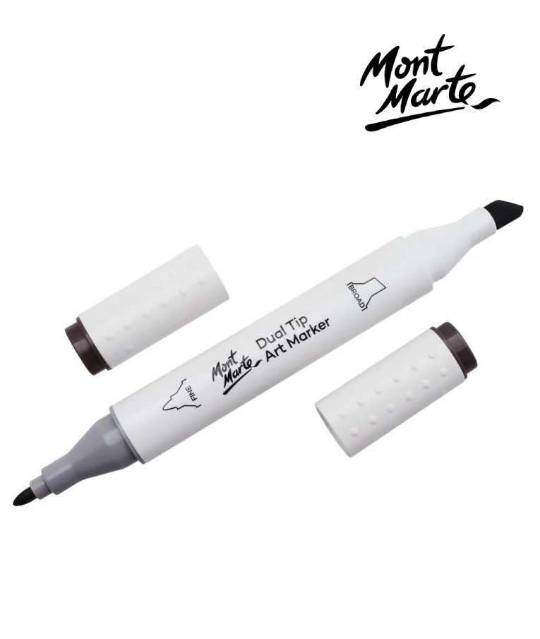 MONT MARTE - Mont Marte Art Marker Dual Tip GY7 Warm Grey No WG7 - Μαρκαδόρος Ζωγραφικής No WG7 Γκρι  MGRD0053_01