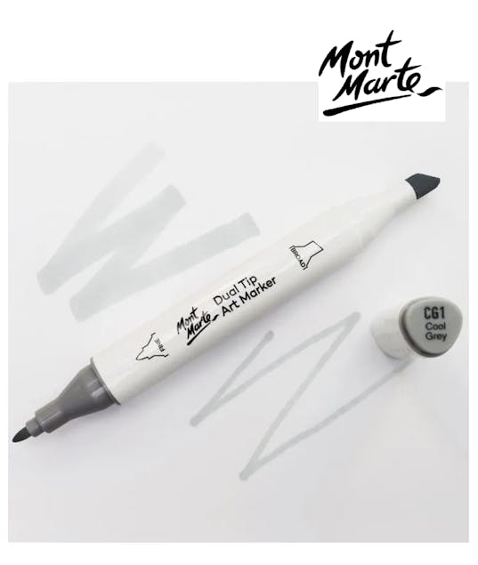 MONT MARTE - Mont Marte Art Marker Dual Tip GY4 Cool Grey No CG1 - Μαρκαδόρος Ζωγραφικής No CG1 Γκρι  MGRD0057_01