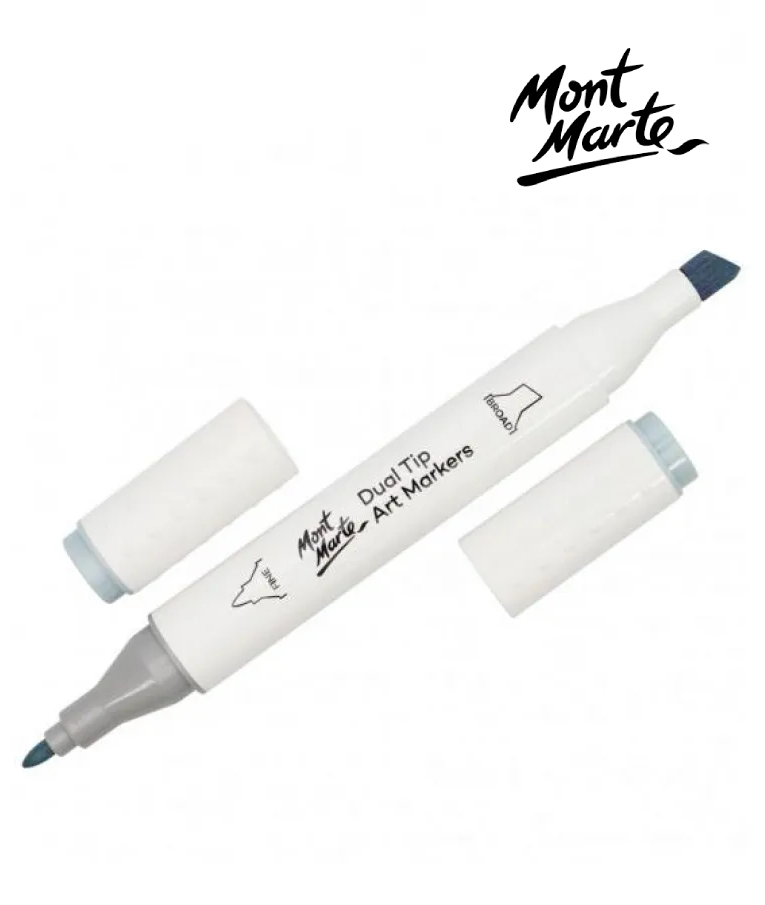 MONT MARTE - Mont Marte Art Marker Dual Tip GY6 Blue Grey No BG1 - Μαρκαδόρος Ζωγραφικής No BG1 Γκρι  MGRD0056_01