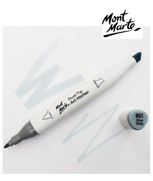MONT MARTE - Mont Marte Art Marker Dual Tip GY6 Blue Grey No BG1 - Μαρκαδόρος Ζωγραφικής No BG1 Γκρι  MGRD0056_01
