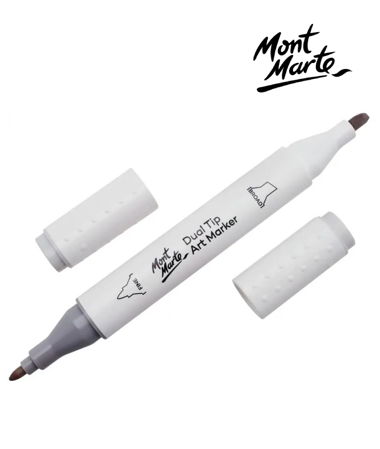 MONT MARTE - Mont Marte Art Marker Dual Tip GY1 Warm Grey No WG0.5 - Μαρκαδόρος Ζωγραφικής No WG0.5 Γκρι  MGRD0054_01
