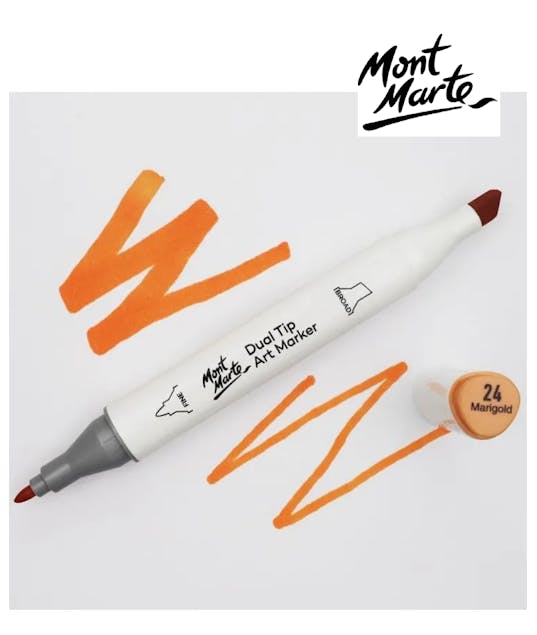 MONT MARTE - Mont Marte Art Marker Dual Tip 04 Marigold No 24 - Μαρκαδόρος Ζωγραφικής No 24 Ανοιχτό Πορτοκαλί MGRD0007_01