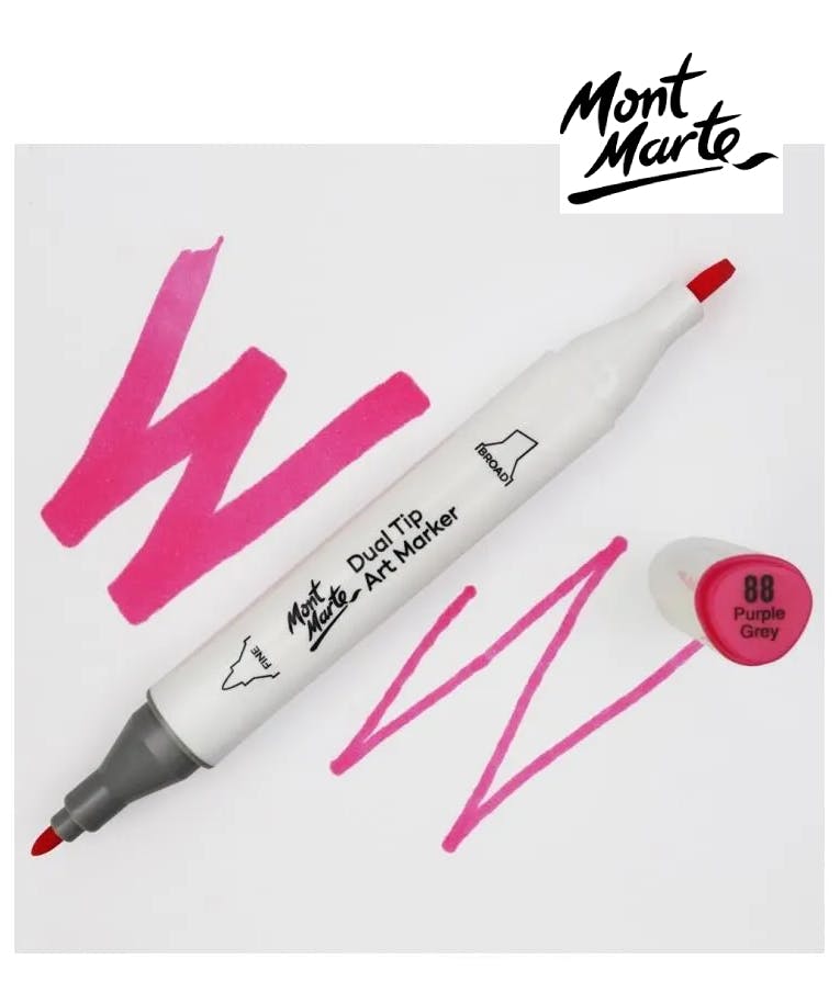 MONT MARTE - Mont Marte Art Marker Dual Tip P2 Purple Grey No 88 - Μαρκαδόρος Ζωγραφικής No 88 MGRD0017_01