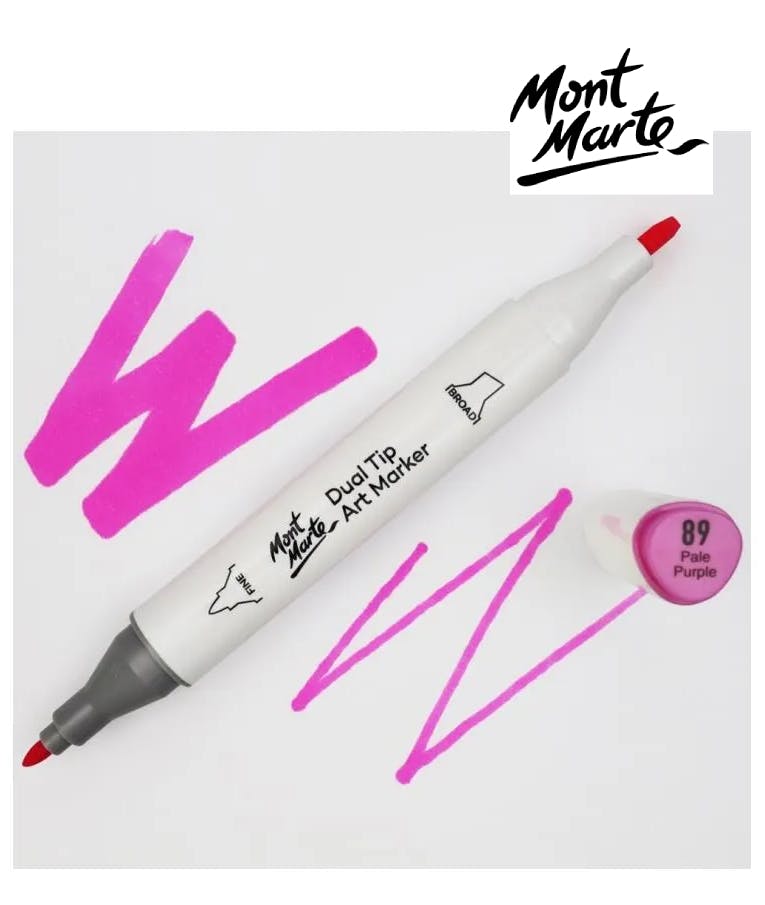 MONT MARTE - Mont Marte Art Marker Dual Tip P3 Pale Grey No 89 - Μαρκαδόρος Ζωγραφικής No 89 Μωβ Παλ  MGRD0019_01