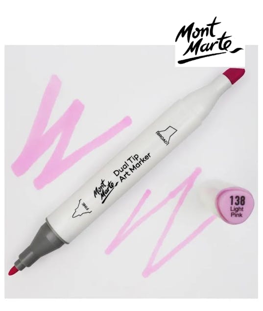 MONT MARTE - Mont Marte Art Marker Dual Tip P5 Light Pink No138 - Μαρκαδόρος Ζωγραφικής No 138 Ανοιχτό Ροζ MGRD0016_01