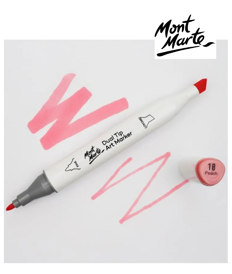 MONT MARTE - Mont Marte Art Marker Dual Tip P7 Peach No 18 - Μαρκαδόρος Ζωγραφικής No 18 Ροδακινί MGRD0006_01