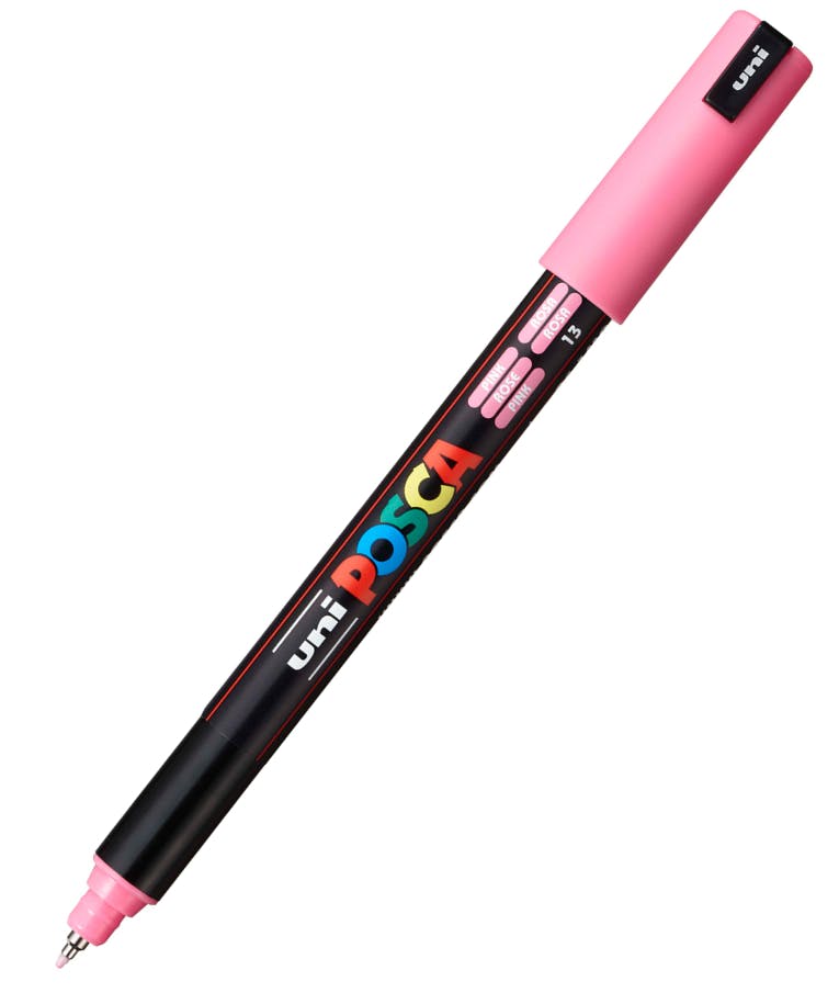 Ανεξίτηλος Μαρκαδόρος Ροζ Pink  13  Uni-ball Posca 0.9-1.3mm PC-1MR για κάθε επιφάνεια
