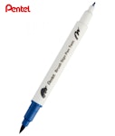 Pentel Brush Sign Pen Twin T103 Μαρκαδόρος με Διπλή Μύτη (η μία brush) Blue Μπλε  SESW30C-T103