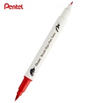 Pentel Brush Sign Pen Twin T102 Μαρκαδόρος με Διπλή Μύτη (η μία brush) Red Κόκκινο  SESW30C-T102