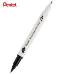 Pentel Brush Sign Pen Twin T101 Μαρκαδόρος με Διπλή Μύτη (η μία brush) Black Μαύρο   SESW30C-T101