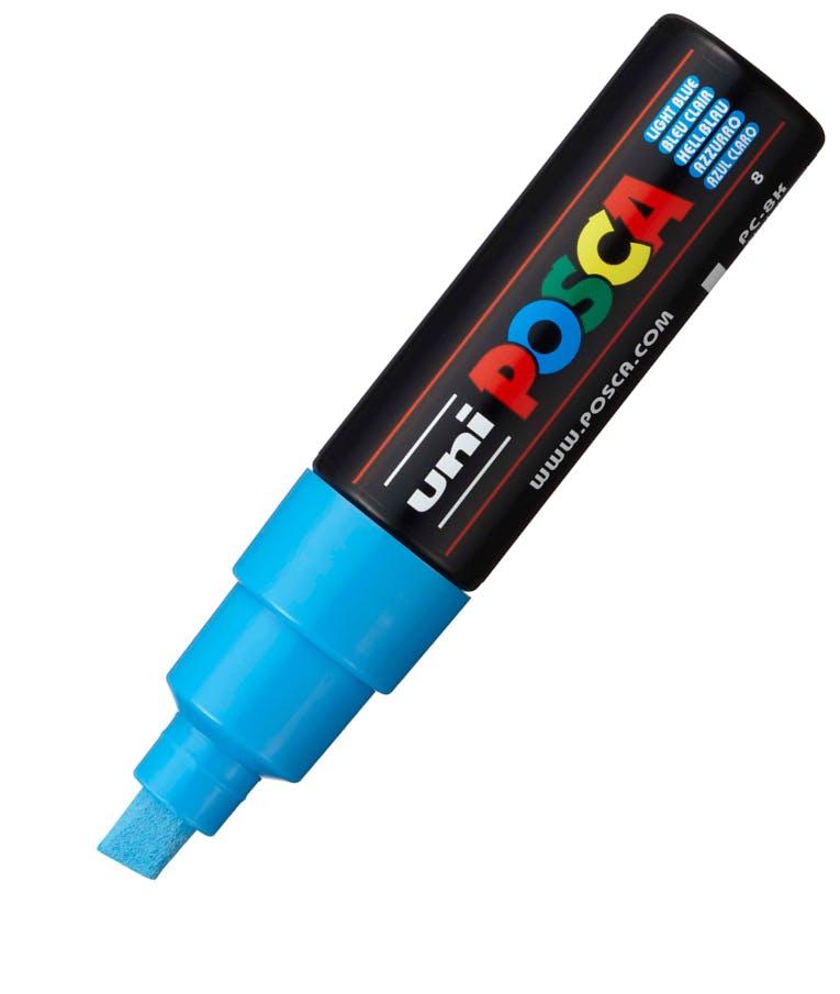 POSCA - Ανεξίτηλος Μαρκαδόρος Γίγας κοντός Γαλάζιο 8  Light Blue Uni-ball Posca 8mm PC-8K