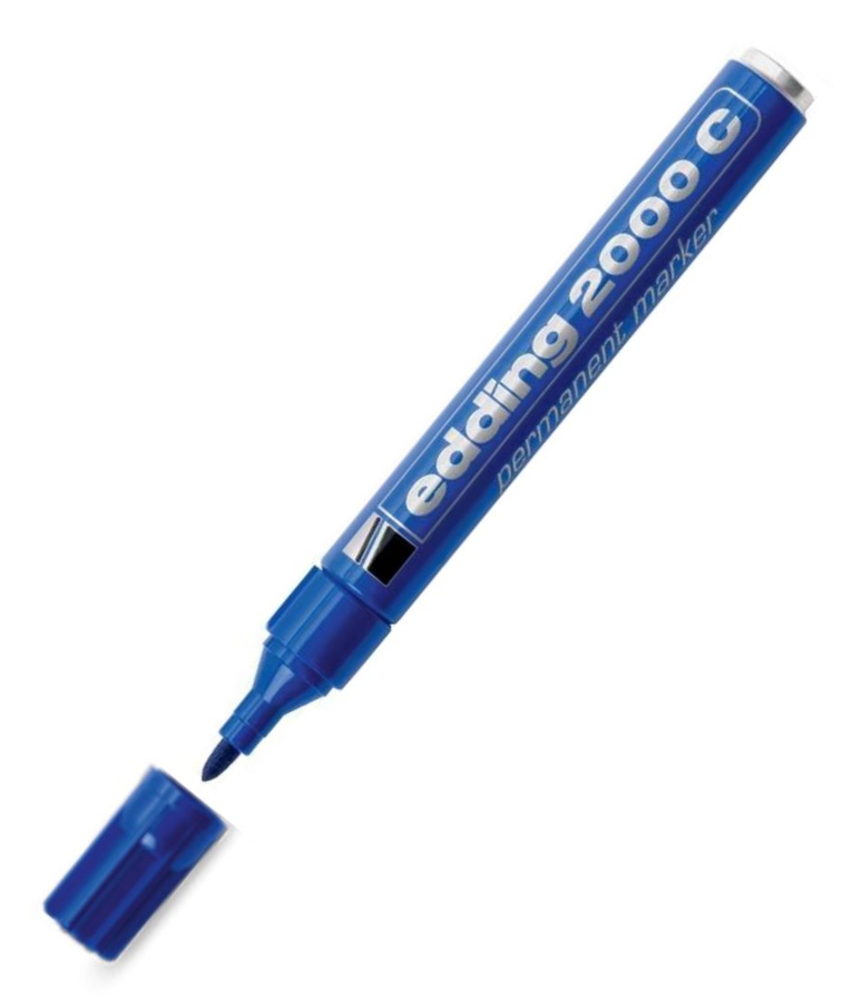 Edding Μαρκαδόρος Permanent Marker Επαναγεμιζόμενος 2000 1.5-3.0 mm - Multimarker  Μπλε 4-2000c003