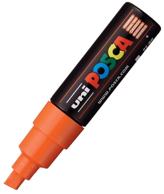 POSCA - Ανεξίτηλος Μαρκαδόρος Γίγας κοντός Πορτοκαλί 4 Orange  Uni-ball Posca 8mm PC-8K