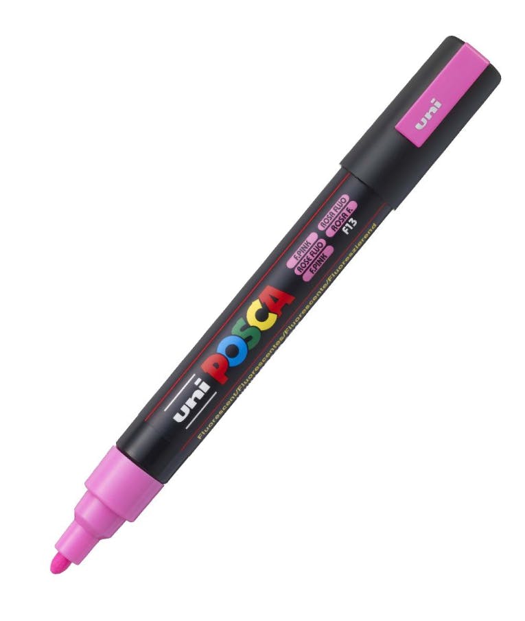 Ανεξίτηλος Μαρκαδόρος  Bullet Fluo Pink F13 Uni-ball Posca 1.8-2.5 PC-5M για κάθε επιφάνεια